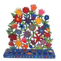 Yair Emanuel Flowers Menorah Hanukkah 