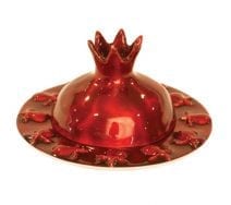 Yair Emanuel Aluminum Pomegranate Honey Dish in Red