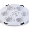 Hand Painted White Stainless Steel Laser Cut Seder Plate - Flower