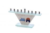 Cone Menorah with Jerusalem Theme