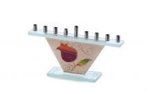 Cone Menorah Colorful Striped Pomegranate