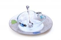 Honey Dish Set with Colorful Pomegranates