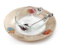 Honey Dish Set with Rainbow Pomegranates