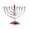 Rectangular Colorful Aluminium Hanukkah Menorah with Dreidel Charm