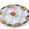 Lily Art Hand Painted Seder Plate with Tulips In Orange and Gold
