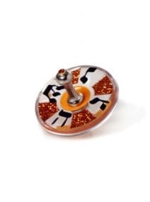 Contemporary Acrylic Dreidel Orange