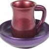 Yair Emanuel Anodized Aluminum Mayim Achronim Set in Maroon & Purple
