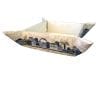 Judaica Passover Folding Basket for Matza Jerusalem in Blue Theme Embroidered