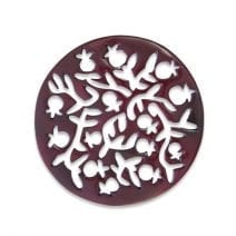Anodized Aluminum Trivet Pomegranates Red