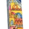 Wooden Mezuzah Jerusalem Panorama Blue Sky