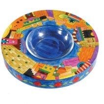 Yair Emanuel Wooden Honey Dish Plate Jerusalem