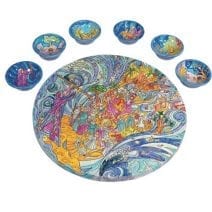 Yair Emanuel Wood Seder Plate Crossing the Red Sea