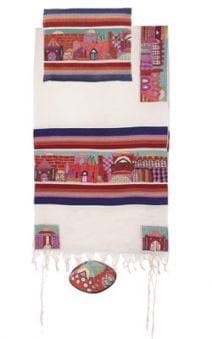 Yair Emanuel Tallit Set Hand Full Embroidered Jerusalem