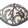 Yair Emanuel Hand Embroidered Kippah Oriental Blue