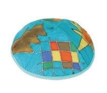 Yair Emanuel Silk Painted Kippah The Twelve Tribes Turquoise