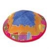 Yair Emanuel Silk Painted Kippah Jerusalem Multicolor