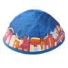 Embroidered Kippah- Jerusalem- blue
