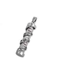 Sterling Silver Mezuzah Pendant With Scroll Shema Israel Jewish Judaica Jewelry