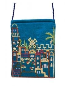 Turquoise Jerusalem Passport Bag By Yair Emanuel