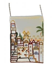 White Jerusalem Passport Bag By Yair Emanuel 