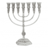 Seven Branch Menorah with Knesset Design - Electroformed Silver