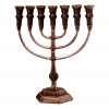 Seven Branch Menorah with Knesset Design - Copper Electroformed