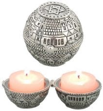 Shabbat  Jerusalem Ball  Travel Candlesticks