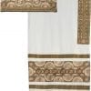 Yair Emanuel Tallit Set Gold Star of David & Rainbows Full Embroidery