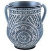 Blue Grey Flower Polyresin Washing Cup