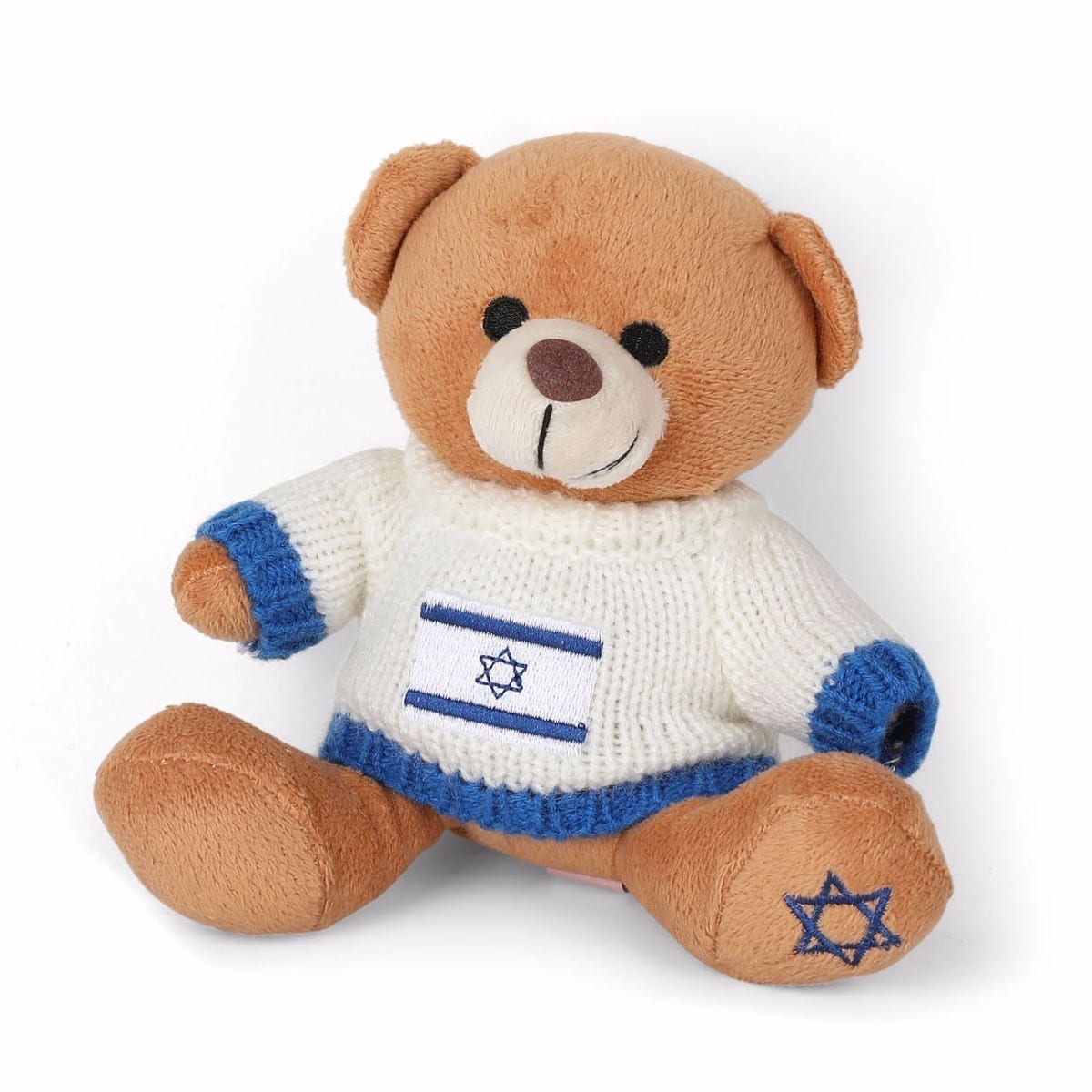 Teddy Bear With Israel Flag  with White Sweater 