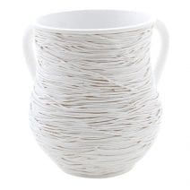 White Polyresin Washing Cup Traditional Shape