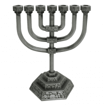 Menorah Roofs of the Holy City in Pewter
