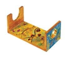 Wooden Shofar Stand with Pomegranates - Large