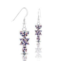 Grafted In Messianic Earrings with Colorful Crystals