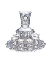 Fountain 8 Cups & Kiddush Cup - Pearl Color