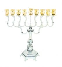 Hanukkah Menorah Diamond Classic Design Golden Branches