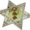 Dreidel Start of David in Silver and Gold Plated Hanukkah Blessings