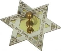 Dreidel Start of David in Silver and Gold Plated Hanukkah Blessings