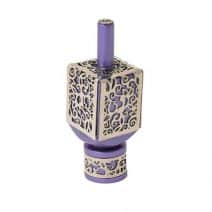 Yair Emanuel Small Dreidel Metal Cutout - Pomegranates Purple Hanukkah Gift
