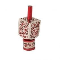 Yair Emanuel Small Dreidel Metal Cutout - Pomegranates Red Hanukkah Gift