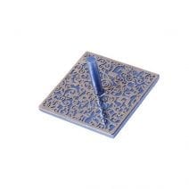 Yair Emanuel Flat Dreidel Metal Cutout - Pomegranates Blue and Silver