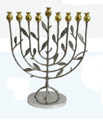 Pomegranate Tall Tree Hanukkah Menorah