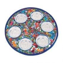 Seder Plate Colorful Birds & Pomegranates