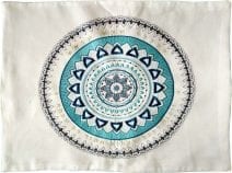 Challah/Bread Cover Mandala Embroidery Blue