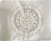 Challah/Bread Cover Mandala Embroidery Silver