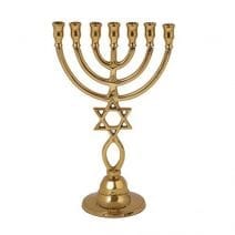 7 Branch Temple Menorah in Brass Grafted In
