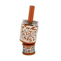 Small Dreidel Jerusalem - Orange