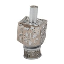 Large Dreidel Jerusalem - Silver
