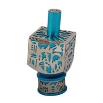 Large Dreidel Jerusalem - Turquoise