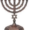 Small Menorah Start of David- Copper Plated